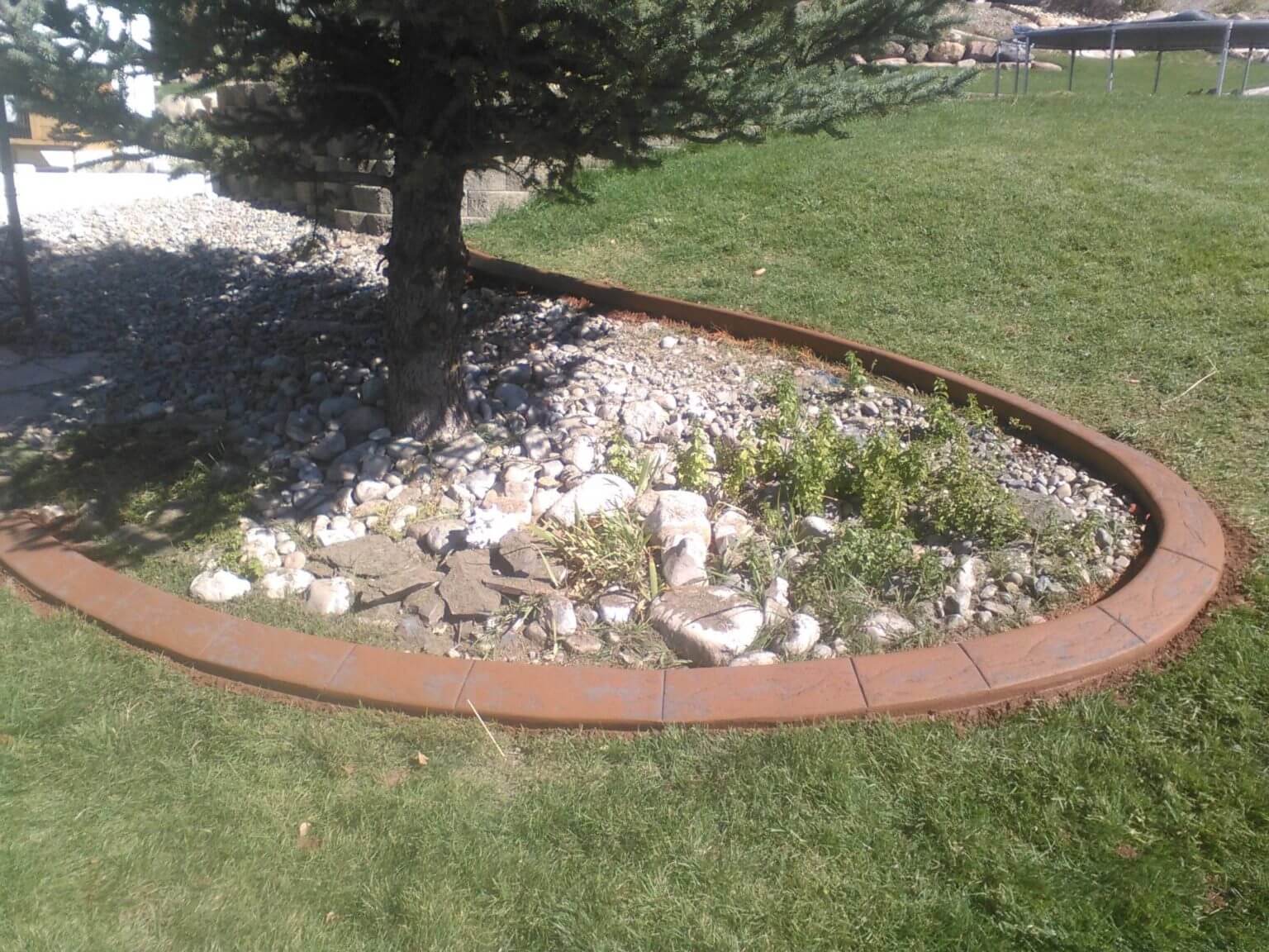 Stained concrete curbing services completed in Cache County, Utah